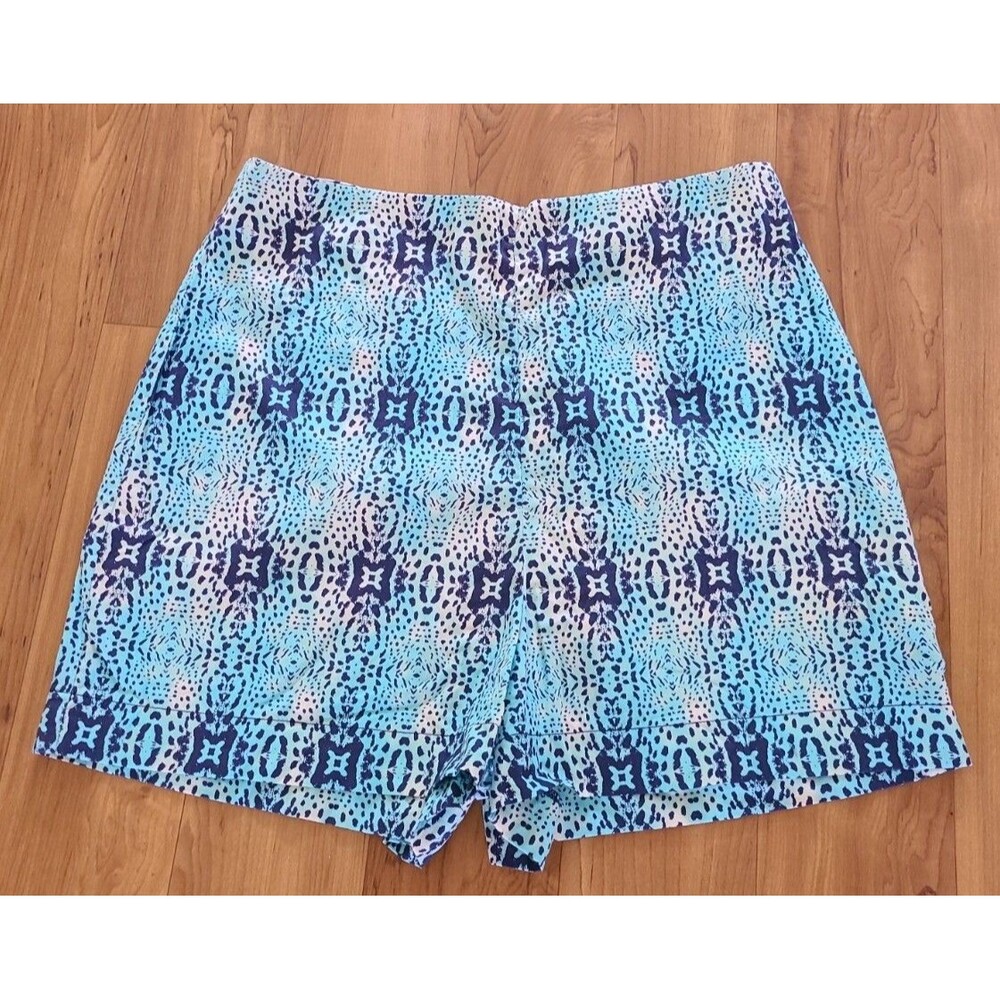 Top Shop Womens Jrs Sz 6 High Waist Shorts Thin Cotton Blue Snake Print